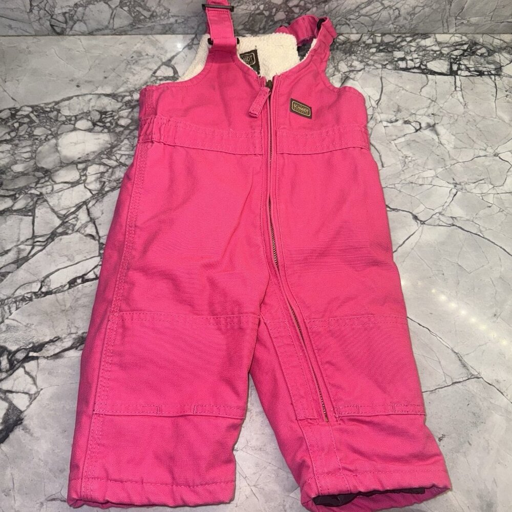 Schmidt Baby Girls 12 Months Pink Fleece Lined Overalls